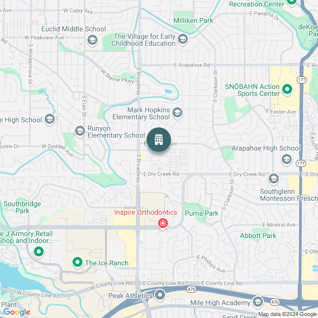 Map of Parkside at Littleton Village, a Multifamily real estate investment opportunity in Littleton, CO listed on the CrowdStreet Marketplace. 