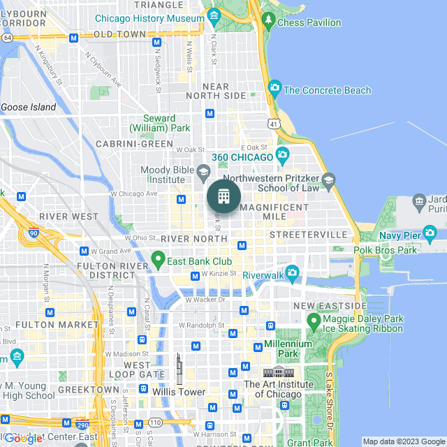 Map of 61 Erie, a Multifamily real estate investment opportunity in Chicago, IL listed on the CrowdStreet Marketplace. 