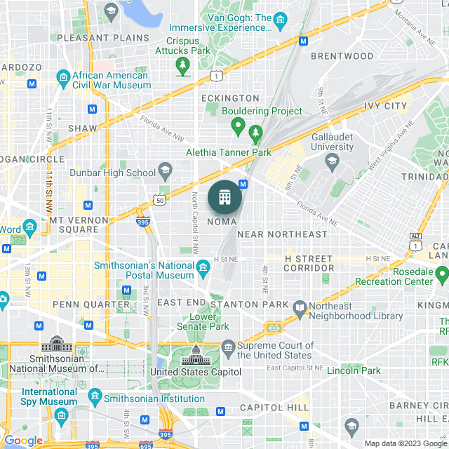 Map of Washington Marriott Capitol Hill/NOMA, a Hotel / Hospitality real estate investment opportunity in Washington, DC listed on the CrowdStreet Marketplace. 