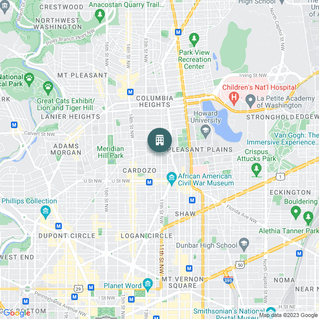 Map of 2220 11th Street - Micro Unit Apartments, a Multifamily real estate investment opportunity in Washington, DC listed on the CrowdStreet Marketplace. 