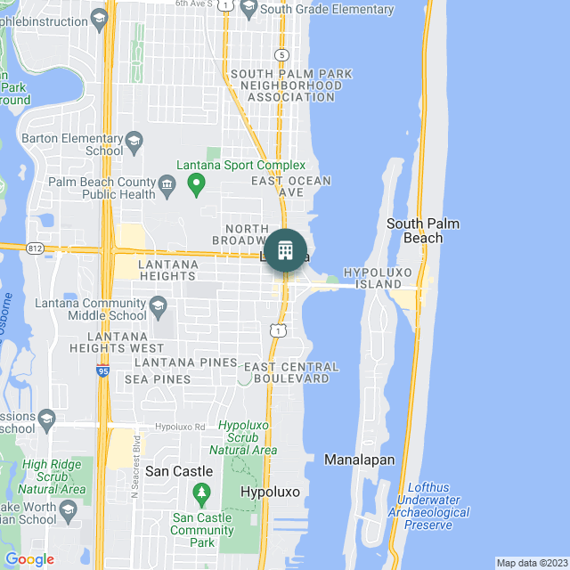 Map of 500 E Ocean, a Multifamily real estate investment opportunity in Boynton Beach, FL listed on the CrowdStreet Marketplace. 