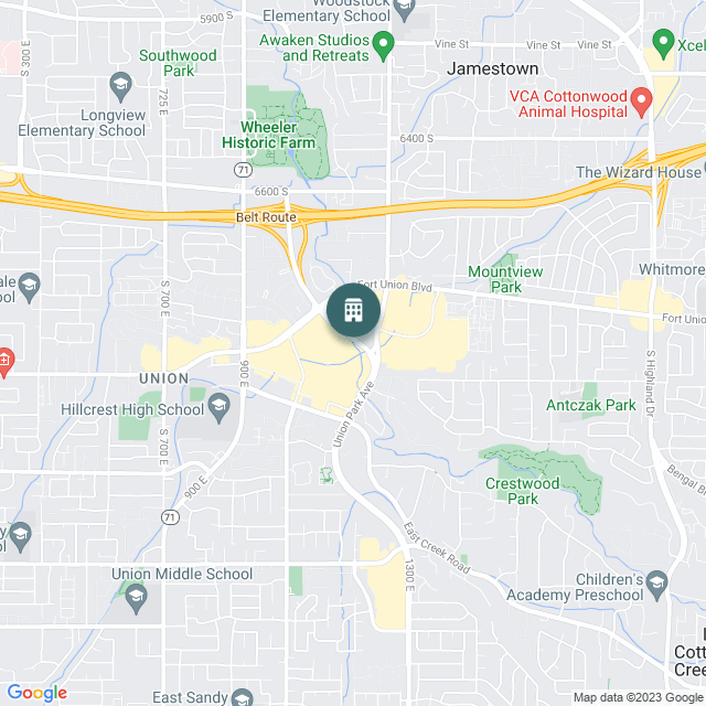 Map of Union Woods, a Office real estate investment opportunity in Salt Lake City, UT listed on the CrowdStreet Marketplace. 