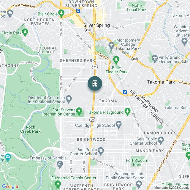 Map of Walter Reed & Longfellow Apartments, a Multifamily real estate investment opportunity in Washington, DC listed on the CrowdStreet Marketplace. 