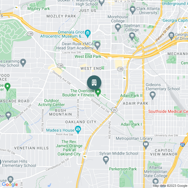 Map of Morehouse Student Housing, a Student Housing real estate investment opportunity in Atlanta, GA listed on the CrowdStreet Marketplace. 