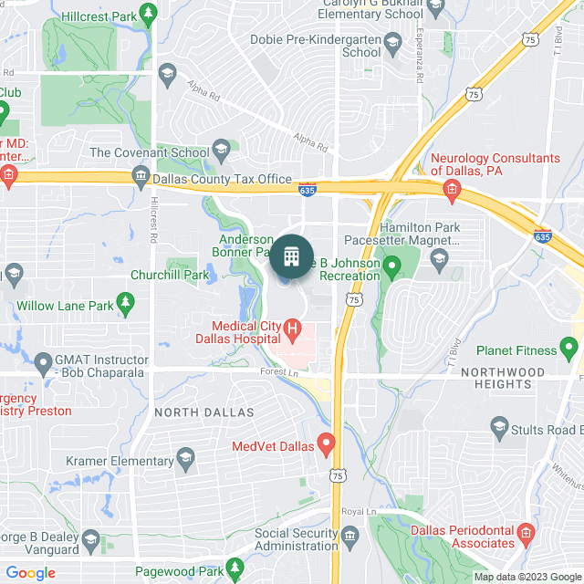 Map of Lakeside Square, a Office real estate investment opportunity in Dallas, TX listed on the CrowdStreet Marketplace. 