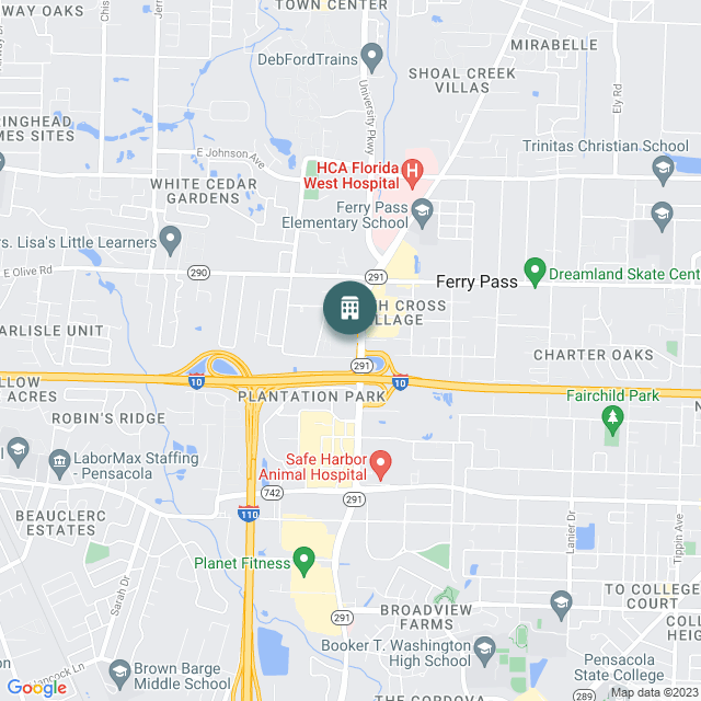 Map of Hilton Home2 Suites Pensacola - Gulf Breeze, a Hotel / Hospitality real estate investment opportunity in Gulf Breeze, FL listed on the CrowdStreet Marketplace. 