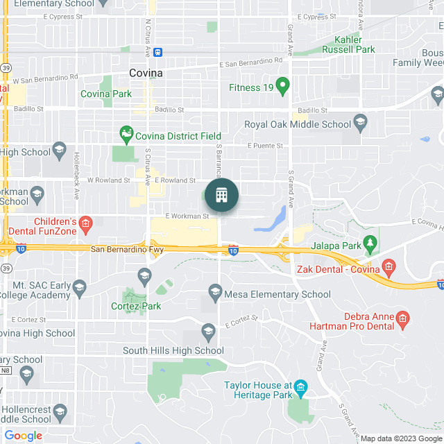 Map of 800 South Barranca Office, a Office real estate investment opportunity in Covina, CA listed on the CrowdStreet Marketplace. 