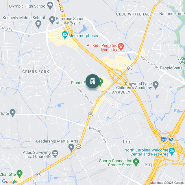 Map of Stone Ridge Apartments, a Multifamily real estate investment opportunity in Charlotte, NC listed on the CrowdStreet Marketplace. 