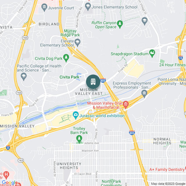 Map of Marriott Mission Valley, a Hotel / Hospitality real estate investment opportunity in San Diego, CA listed on the CrowdStreet Marketplace. 