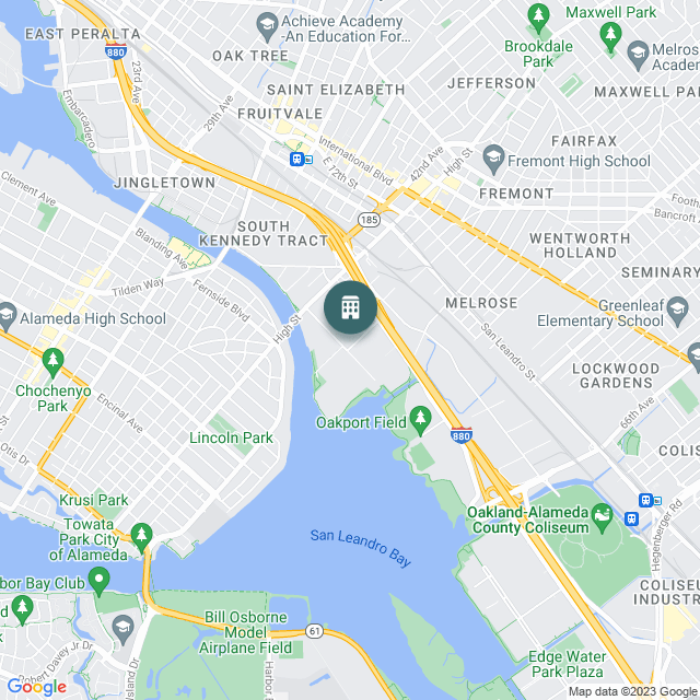 Map of Lesser Industrial Cannabis, a Industrial real estate investment opportunity in Oakland, CA listed on the CrowdStreet Marketplace. 