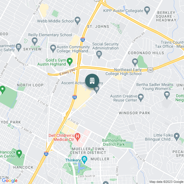 Map of Mueller Rose Apartments, a Multifamily real estate investment opportunity in Austin, TX listed on the CrowdStreet Marketplace. 