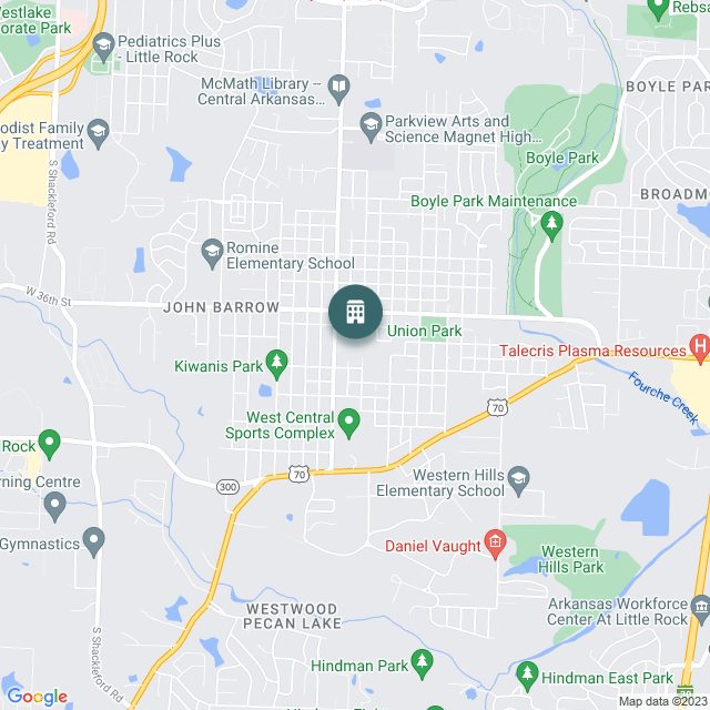 Map of Four Points Sheraton, a Hotel / Hospitality real estate investment opportunity in Little Rock, AR listed on the CrowdStreet Marketplace. 