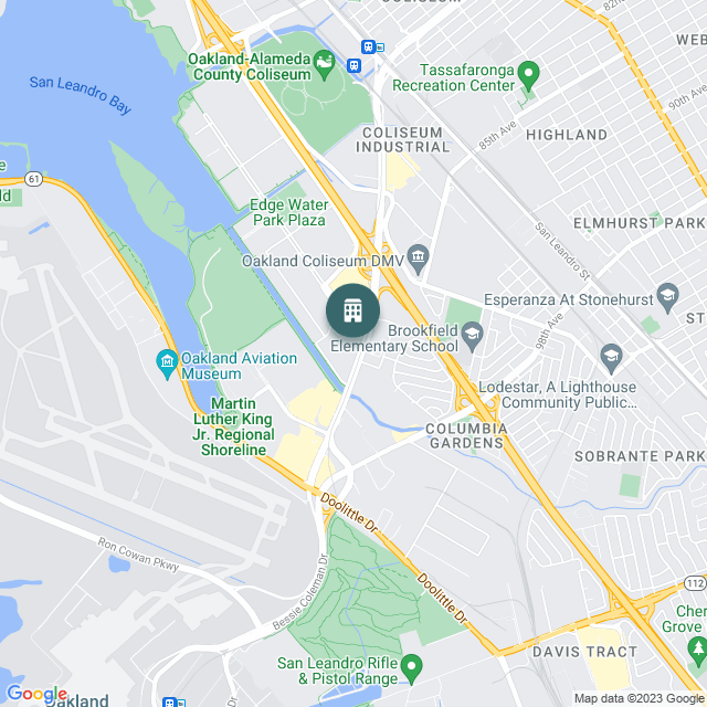 Map of Oakland Airport Plaza, a Office real estate investment opportunity in Oakland, CA listed on the CrowdStreet Marketplace. 