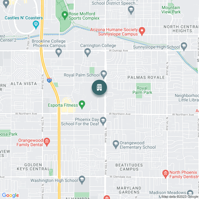 Map of Modern on the Rail, a Multifamily real estate investment opportunity in Phoenix, AZ listed on the CrowdStreet Marketplace. 