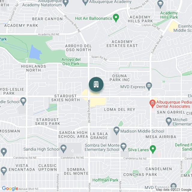 Map of La Entrada Apartment Homes, a Multifamily real estate investment opportunity in Albuquerque, NM listed on the CrowdStreet Marketplace. 