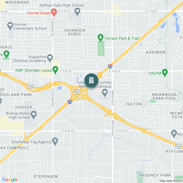 Map of IntelliStay Courtyard Tulsa, a Hotel / Hospitality real estate investment opportunity in Tulsa, OK listed on the CrowdStreet Marketplace. 