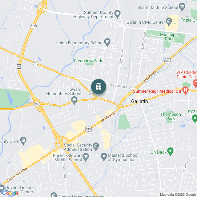 Map of The Trails at Hunter Pointe, a Multifamily real estate investment opportunity in Gallatin, TN listed on the CrowdStreet Marketplace. 