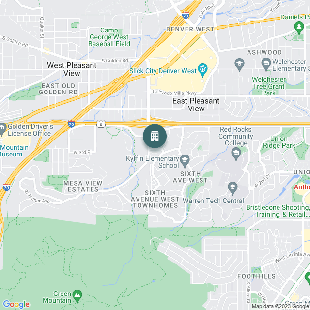 Map of Sixth Avenue West, a Office real estate investment opportunity in Golden, CO listed on the CrowdStreet Marketplace. 