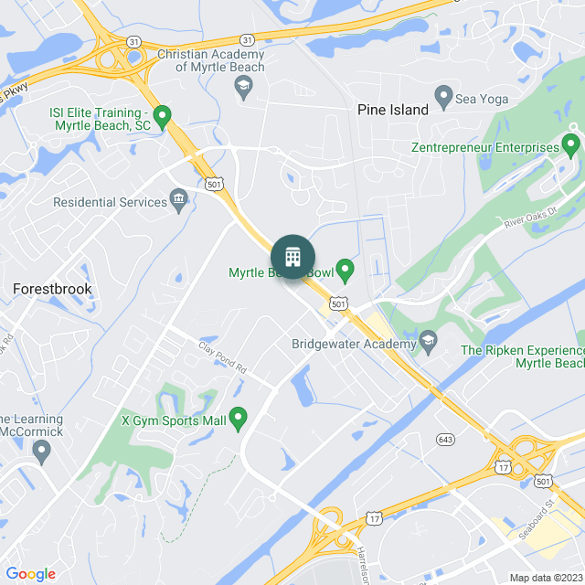 Map of Staybridge Suites Myrtle Beach, a Hotel / Hospitality real estate investment opportunity in Myrtle Beach, SC listed on the CrowdStreet Marketplace. 