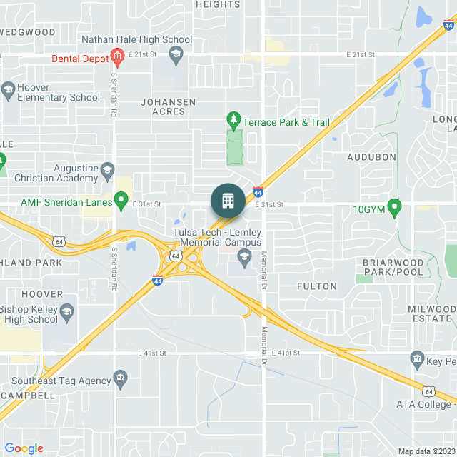 Map of IntelliStay Fairfield Tulsa, a Hotel / Hospitality real estate investment opportunity in Tulsa, OK listed on the CrowdStreet Marketplace. 