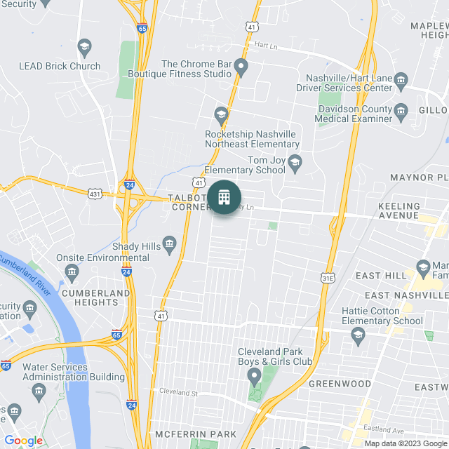 Map of Meridian Park, a Multifamily real estate investment opportunity in Nashville, TN listed on the CrowdStreet Marketplace. 