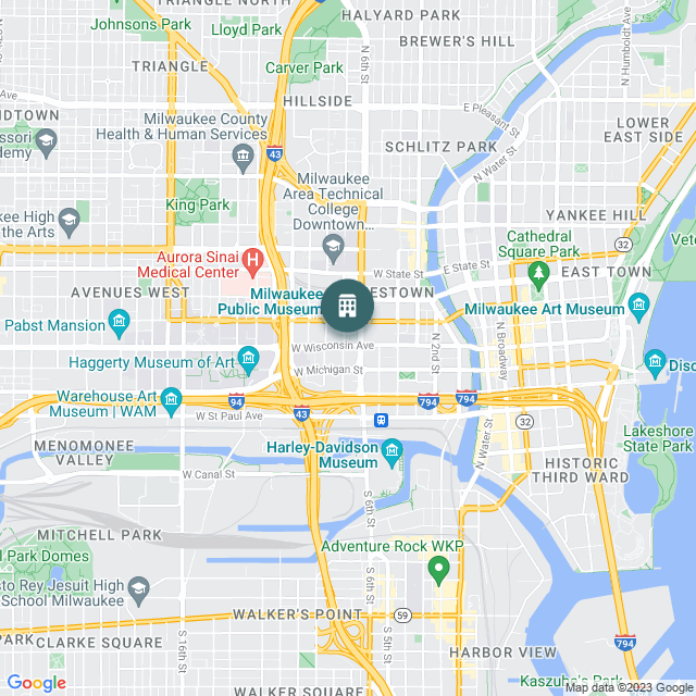 Map of 633 Partners, LLC AKA The Clark Building, a Office real estate investment opportunity in Milwaukee, WI listed on the CrowdStreet Marketplace. 