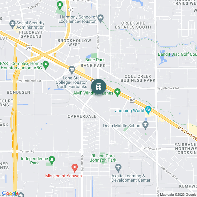 Map of The Franklin, a Multifamily real estate investment opportunity in Houston, TX listed on the CrowdStreet Marketplace. 