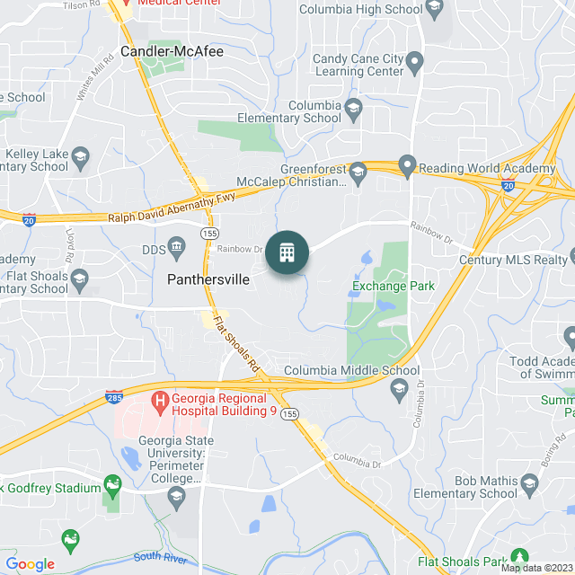 Map of Rainbow Forest Apartment Homes, a Multifamily real estate investment opportunity in Decatur, GA listed on the CrowdStreet Marketplace. 