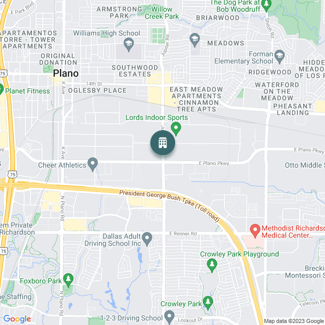 Map of Plano Industrial Park, a Industrial real estate investment opportunity in Plano, TX listed on the CrowdStreet Marketplace. 