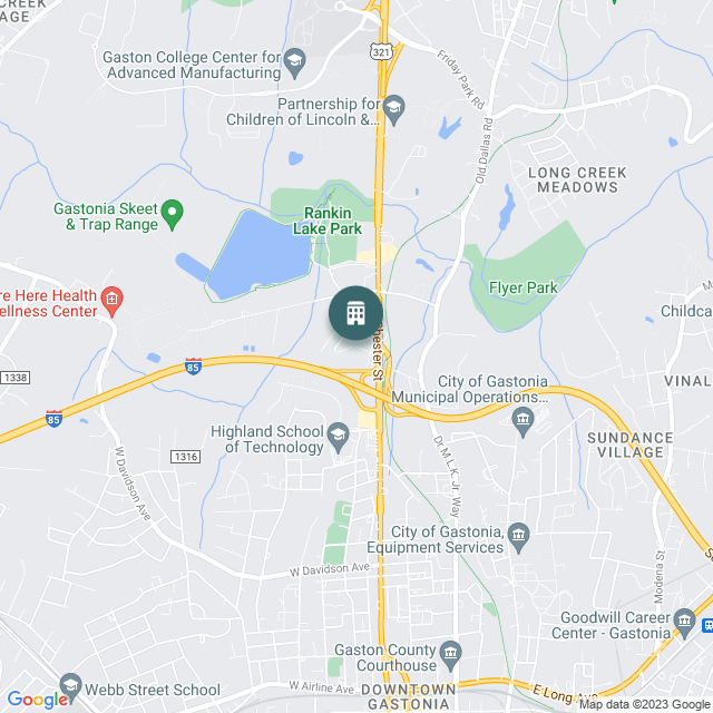 Map of Holiday Inn Express Gastonia, a Hotel / Hospitality real estate investment opportunity in Gastonia, NC listed on the CrowdStreet Marketplace. 