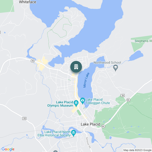 Map of High Peaks Resort, a Hotel / Hospitality real estate investment opportunity in Lake Placid, NY listed on the CrowdStreet Marketplace. 