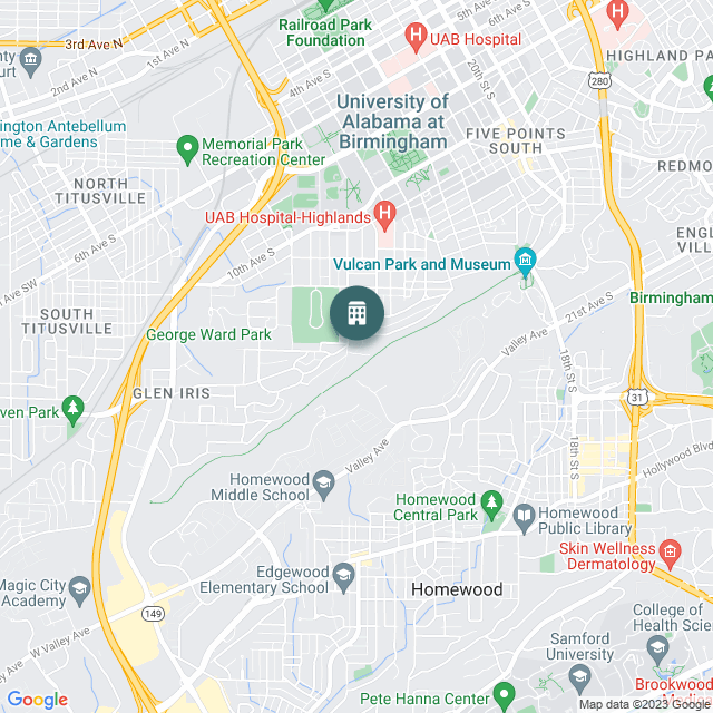 Map of Mountainside Apartments, a Multifamily real estate investment opportunity in Birmingham, AL listed on the CrowdStreet Marketplace. 