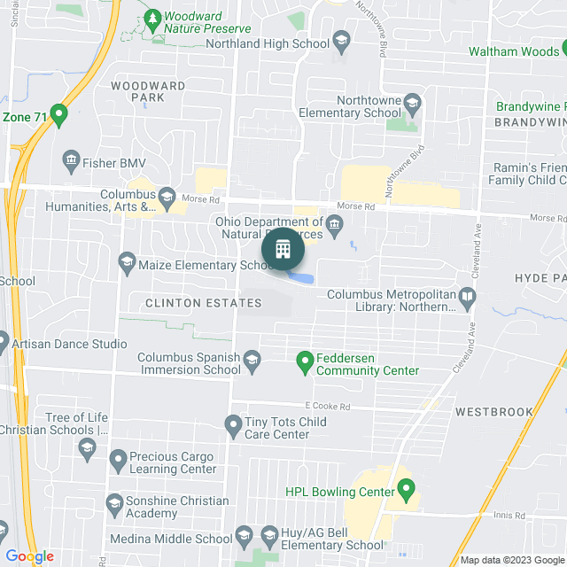 Map of Clear Point Gardens, a Multifamily real estate investment opportunity in Columbus, OH listed on the CrowdStreet Marketplace. 