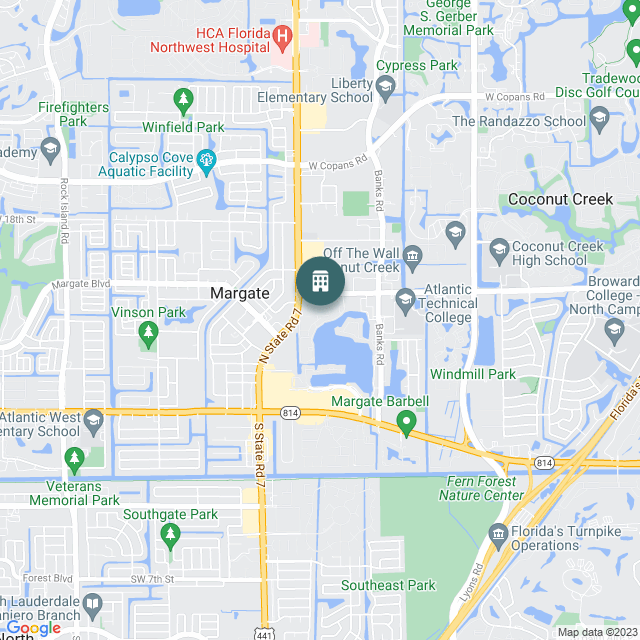 Map of Lakes of Margate, a Multifamily real estate investment opportunity in Margate, FL listed on the CrowdStreet Marketplace. 