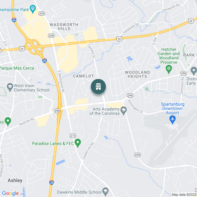 Map of Camelot Center, a Retail real estate investment opportunity in Spartanburg, SC listed on the CrowdStreet Marketplace. 