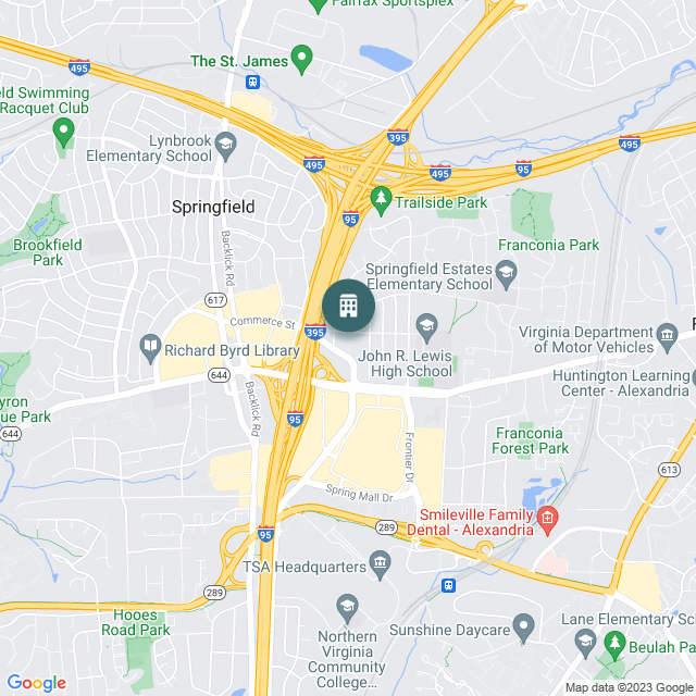 Map of Courtyard by Marriott Springfield, a Hotel / Hospitality real estate investment opportunity in Springfield, VA listed on the CrowdStreet Marketplace. 