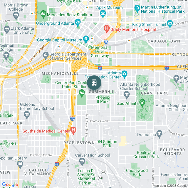 Map of Summerhill Atlanta – Georgia Avenue, a Mixed Use real estate investment opportunity in Atlanta, GA listed on the CrowdStreet Marketplace. 