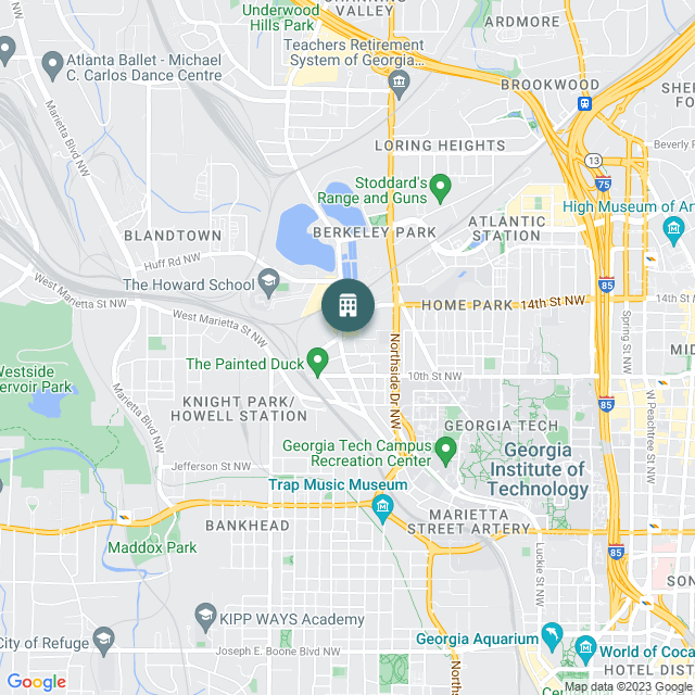 Map of Star Metals Office, a Office real estate investment opportunity in Atlanta, GA listed on the CrowdStreet Marketplace. 