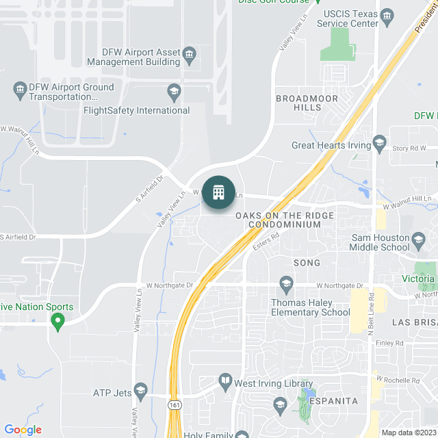 Map of Bridgeport Apartments, a Multifamily real estate investment opportunity in Irving, TX listed on the CrowdStreet Marketplace. 