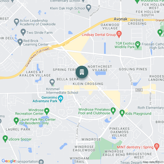 Map of Parkside Place, a Multifamily real estate investment opportunity in Spring, TX listed on the CrowdStreet Marketplace. 