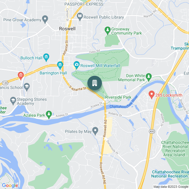 Map of Avia Riverside Apartments, a Multifamily real estate investment opportunity in Roswell, GA listed on the CrowdStreet Marketplace. 