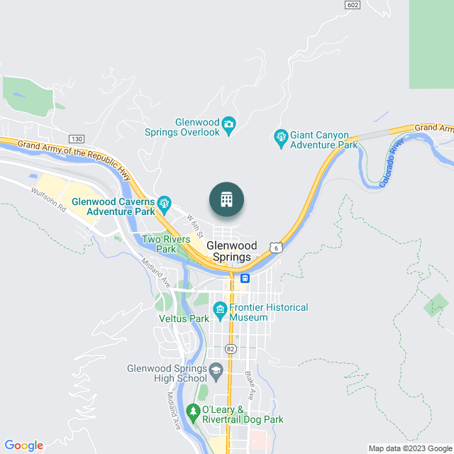 Map of Glenwood Springs Hotel Portfolio, a Hotel / Hospitality real estate investment opportunity in Glenwood Springs, CO listed on the CrowdStreet Marketplace. 