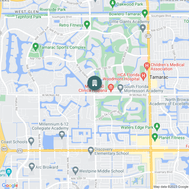 Map of Eden West, a Multifamily real estate investment opportunity in Tamarac, FL listed on the CrowdStreet Marketplace. 