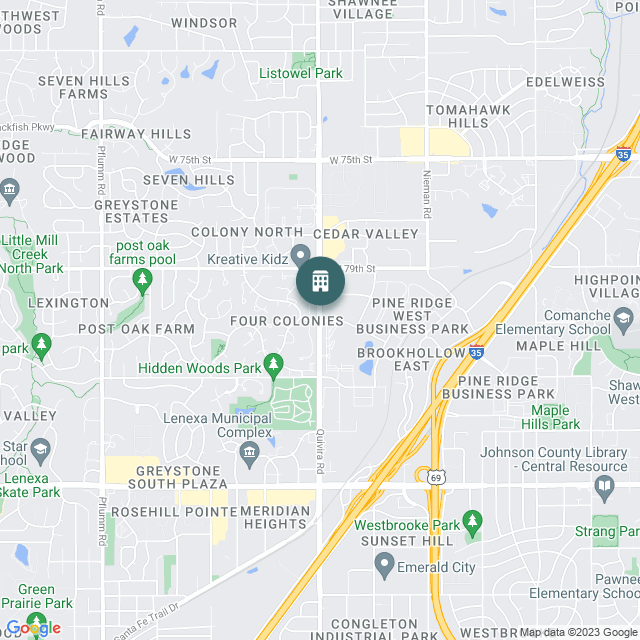 Map of The WaterSide Residences on Quivira (WRQ Associates LLC), a Multifamily real estate investment opportunity in Lenexa, KS listed on the CrowdStreet Marketplace. 