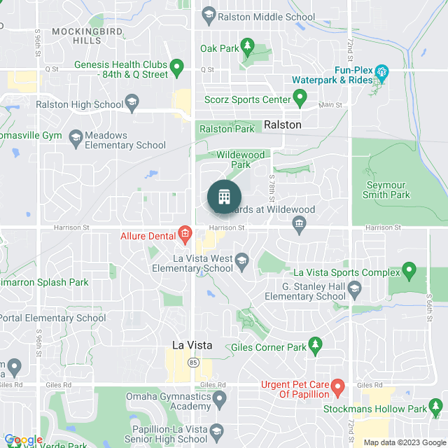 Map of Fireside Village Apartments, a Multifamily real estate investment opportunity in Ralston, NE listed on the CrowdStreet Marketplace. 