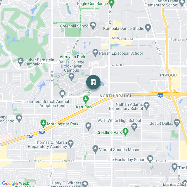 Map of Granite Tower, a Office real estate investment opportunity in Dallas, TX listed on the CrowdStreet Marketplace. 