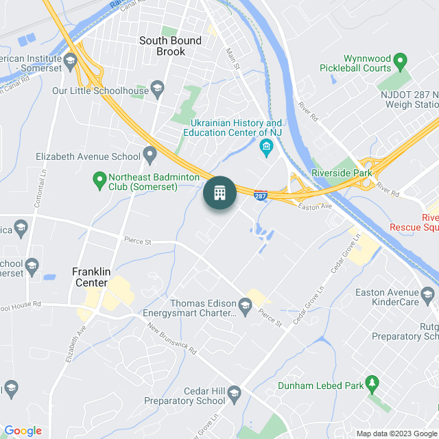 Map of 100 Franklin Square Drive, a Office real estate investment opportunity in Somerset, NJ listed on the CrowdStreet Marketplace. 