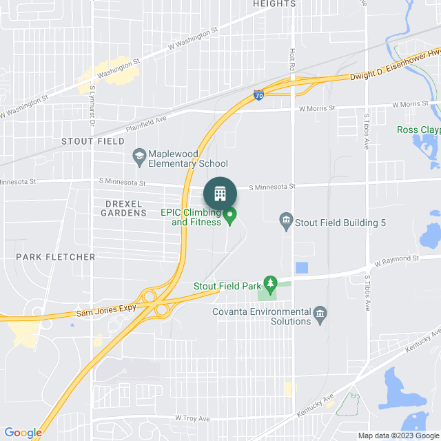 Map of Stout Industrial, a Industrial real estate investment opportunity in Indianapolis, IN listed on the CrowdStreet Marketplace. 