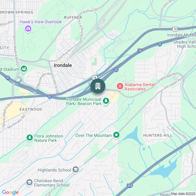 Map of Village at Grants Mill, a Multifamily real estate investment opportunity in Irondale, AL listed on the CrowdStreet Marketplace. 